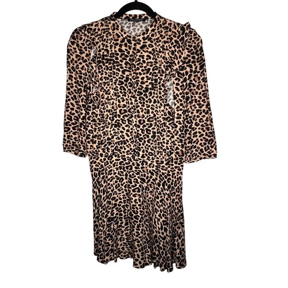 Zadig & Voltaire Remo Leo Leopard Print Mini Dress Size Small - Picture 3 of 7